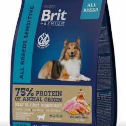 Brit (Брит) Premium Dog Sensitive с  ягнененком и индейкой для взрослых собак всех пород с чувствительным пищеварением РАСПРОДАЖА