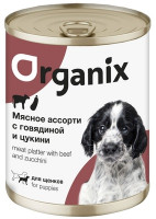 Organix (Органикс) Консервы для щенков Мясное ассорти с говядиной и цукини