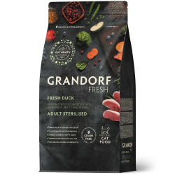 GRANDORF Fresh (Грандорф Фреш) Беззерновой корм с живыми пробиотиками Cat STERILISED Duck&Sweet Potato (Свежее мясо утки с бататом для стерилизованных кошек)