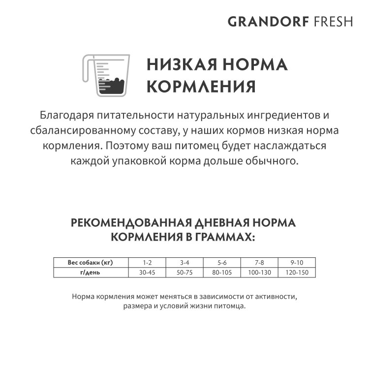 GRANDORF Fresh (Грандорф Фреш) Беззерновой корм с живыми пробиотиками Dog Adult MINI Lamb&Sweet Potato (Свежее мясо ягненка с бататом для собак мелких пород)