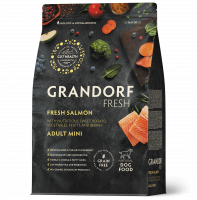 GRANDORF Fresh (Грандорф Фреш) Беззерновой корм с живыми пробиотиками Dog Adult MINI Salmon&Sweet Potato (Свежее филе лосося с бататом для собак мелких пород)
